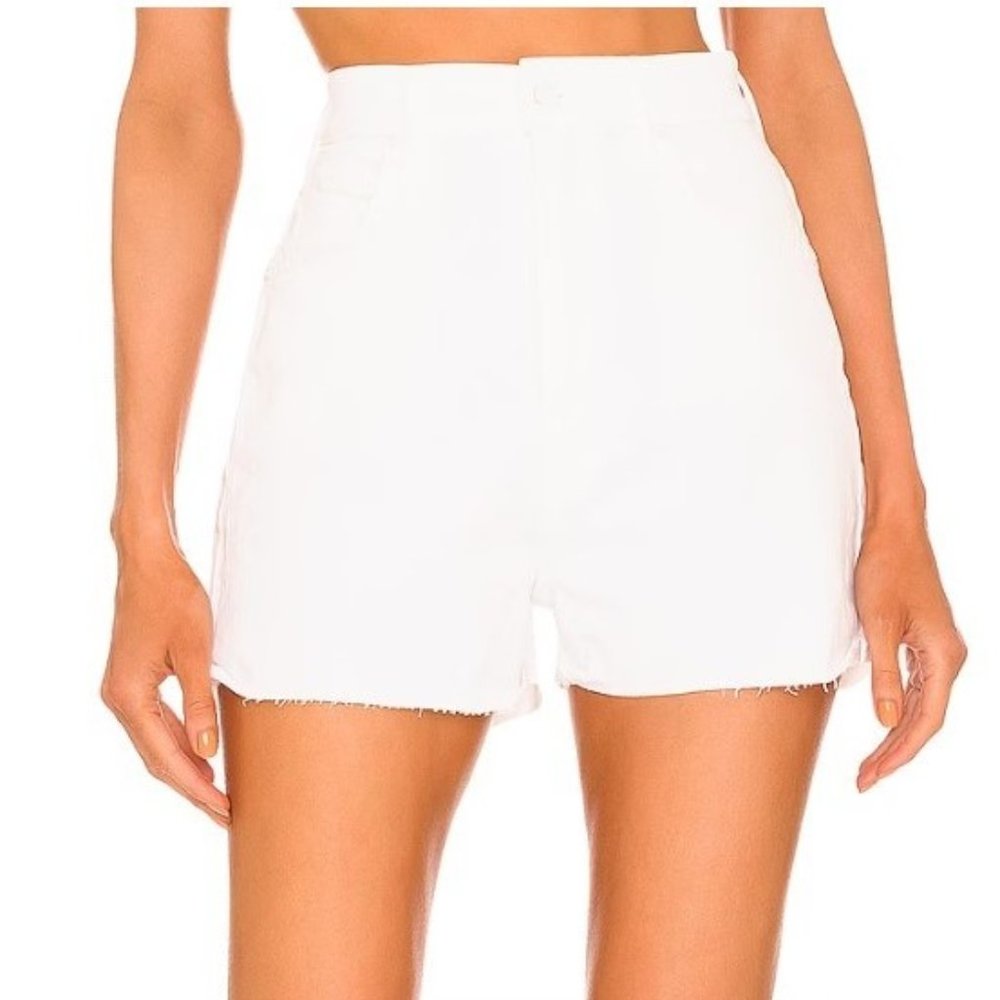 MOTHER White High-Rise Jean Shorts